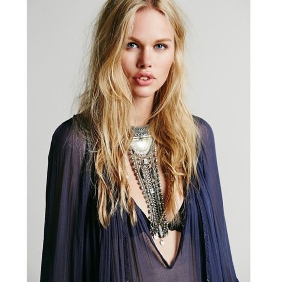 Free People  ‘Tie that Binds’ Blouse    F134 - Picture 2 of 8